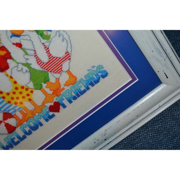 Needlepoint Framed Geese Goose Family 2000s Fun Fun Fun - Picture 2 of 7